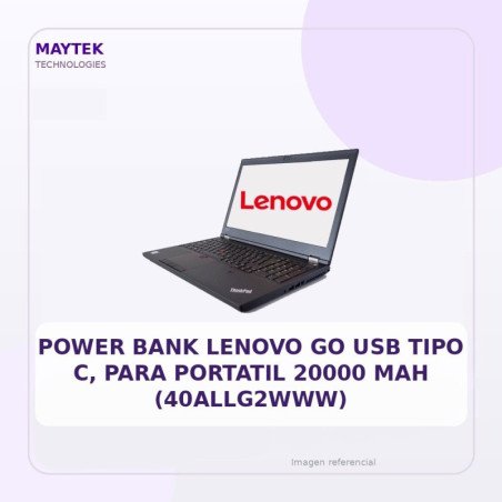 Lenovo Power Bank Lenovo Go USB Tipo C, Para Portatil 20000 Mah (40allg2www)