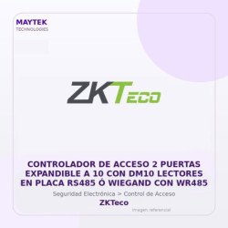 ZKTeco Controlador de Acceso 2 Puertas Expandible a 10 con DM10 Lectores en Placa RS485 Ó Wiegand con WR485
