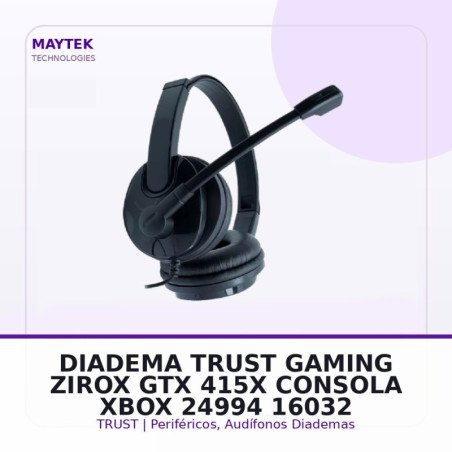 Diadema Trust Gaming Zirox Gtx 415X Consola Xbox (24994)