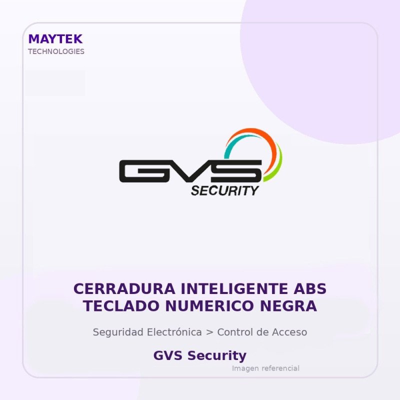 Gvs Security Cerradura Inteligente Abs Teclado Numerico Negra