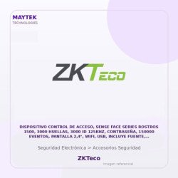 ZKTeco Dispositivo Control de Acceso, Sense FACE Series Rostros 1500, 3000 Huellas, 3000 ID 125KHZ, Contraseña, 150000 Eventos