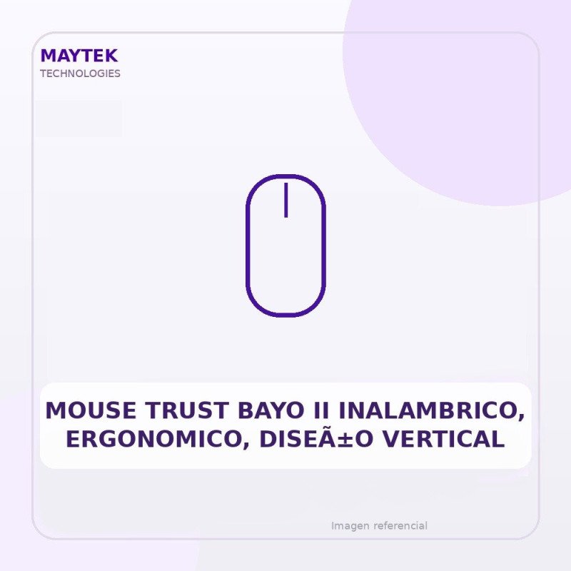 Mouse Trust Bayo Ii Inalambrico, Ergonomico, Diseã±o Vertical
