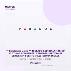 Paradox ** Existencia Única ** Teclado Lcd Inalambrico 32 Zonas Compabitble Mg5050 Spectra Sp Series Sin Fuente (Pa6) Idioma In
