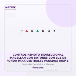 Paradox Control Remoto Bidireccional Magellan Con Botones Con Luz De Fondo Para Centrales Paradox (Rem1)