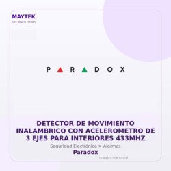 Paradox Detector De Movimiento Inalambrico Con Acelerometro De 3 Ejes Para Interiores 433Mhz