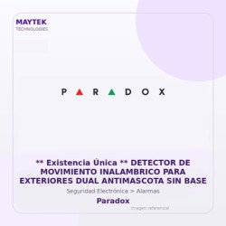 Paradox ** Existencia Única ** Detector De Movimiento Inalambrico Para Exteriores Dual Antimascota Sin Base