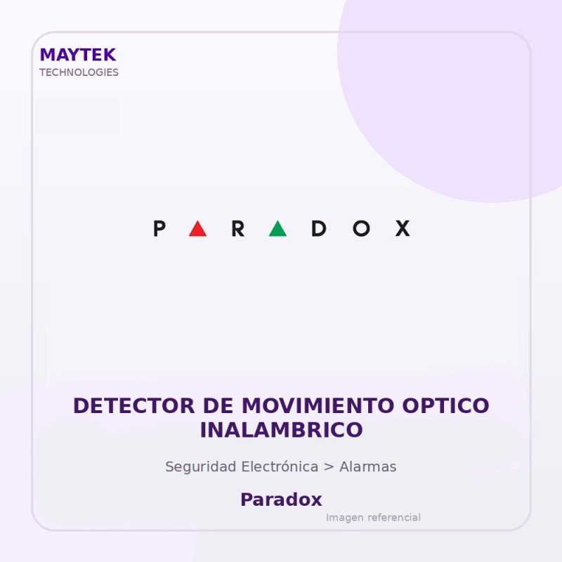 Paradox Detector De Movimiento Optico Inalambrico