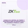 ZKTeco Licencia de Control de Tiempo y Asistencia para 50 Dispositivos y 500 Usuarios Vigencia 3 ANOS