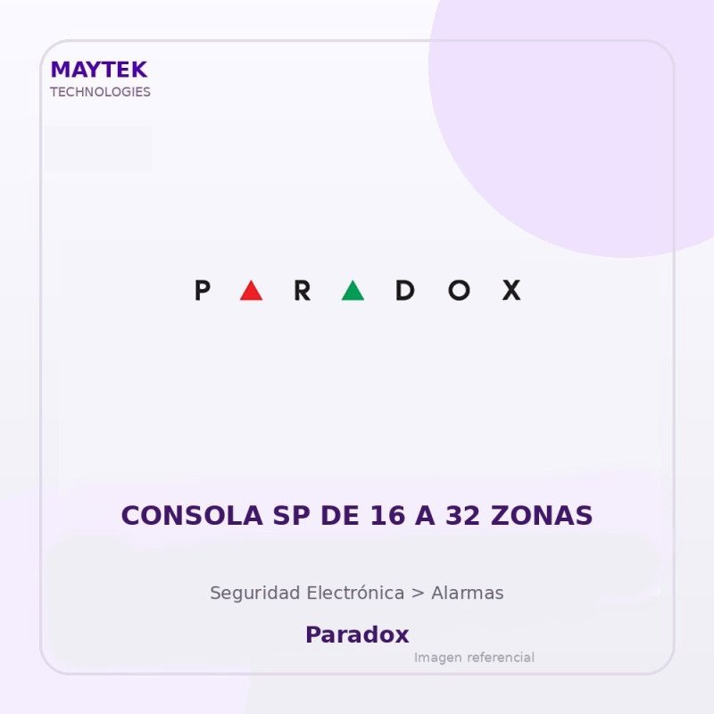Paradox Consola Sp De 16 A 32 Zonas