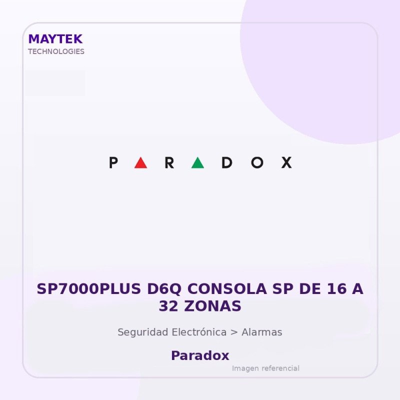 Paradox Sp7000Plus D6Q Consola Sp De 16 A 32 Zonas