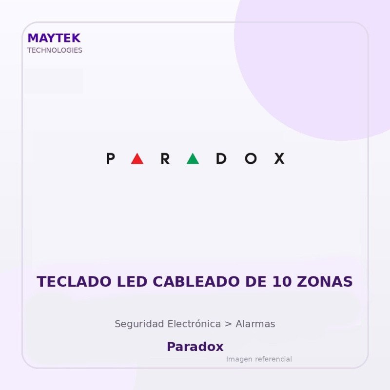 Paradox Teclado Led Cableado De 10 Zonas