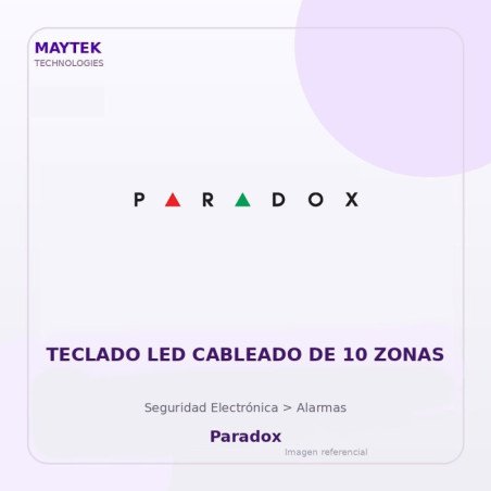 Paradox Teclado Led Cableado De 10 Zonas