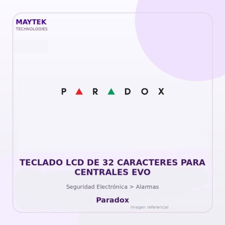 Paradox Teclado Lcd De 32 Caracteres Para Centrales Evo