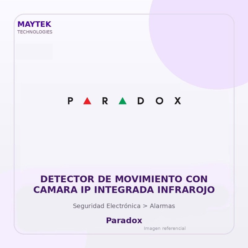Paradox Detector De Movimiento Con Camara Ip Integrada Infrarojo