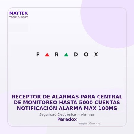 Paradox Receptor De Alarmas Para Central De Monitoreo Hasta 5000 Cuentas Notificación Alarma Max 100Ms