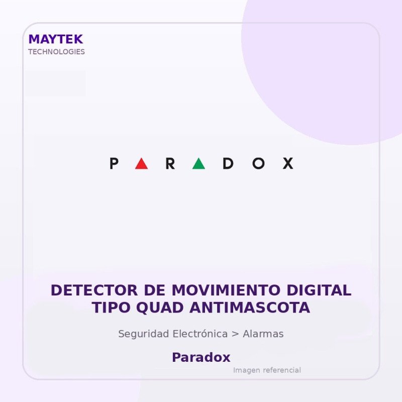Paradox Detector De Movimiento Digital Tipo Quad Antimascota