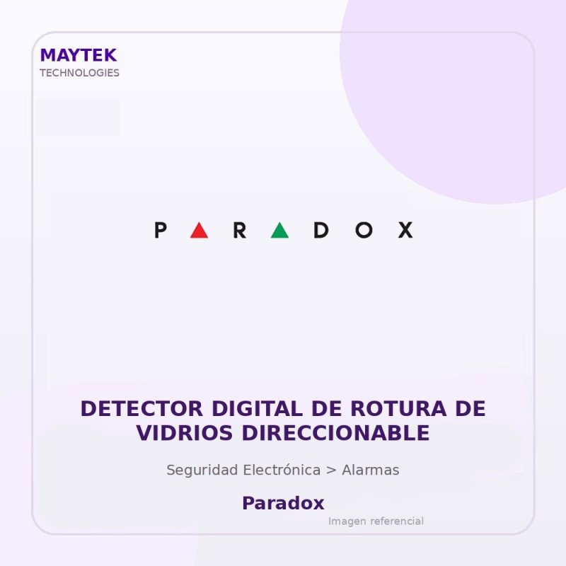 Paradox Detector Digital De Rotura De Vidrios Direccionable