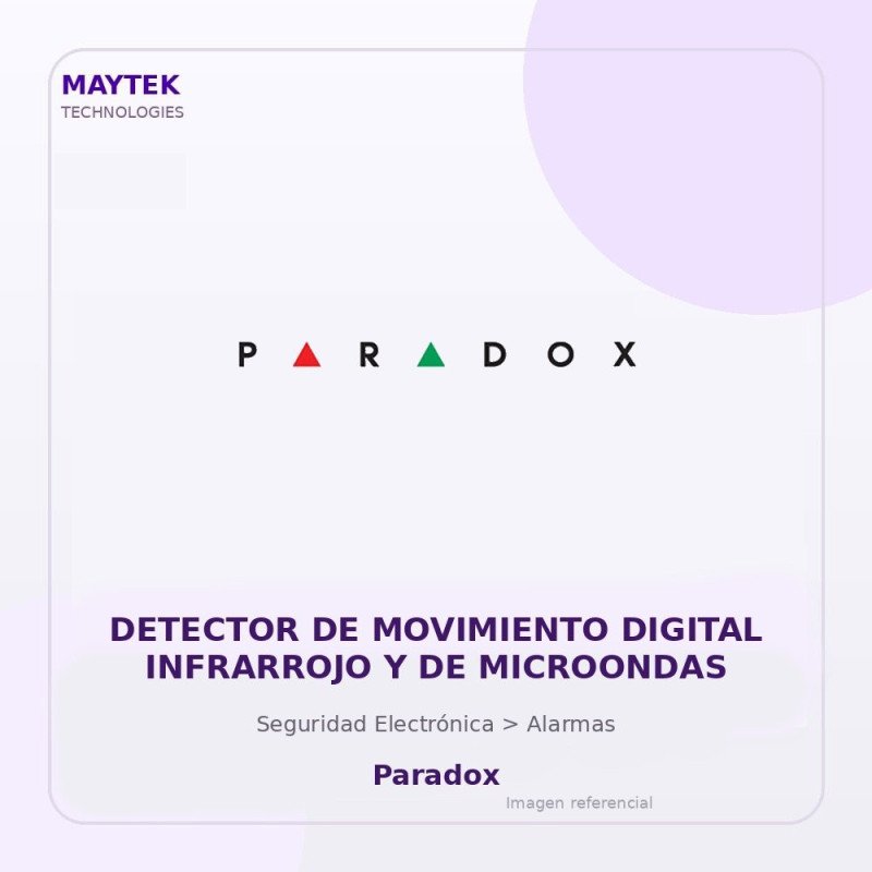 Paradox Detector De Movimiento Digital Infrarrojo Y De Microondas