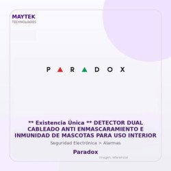 Paradox ** Existencia Única ** Detector Dual Cableado Anti Enmascaramiento E Inmunidad De Mascotas Para Uso Interior