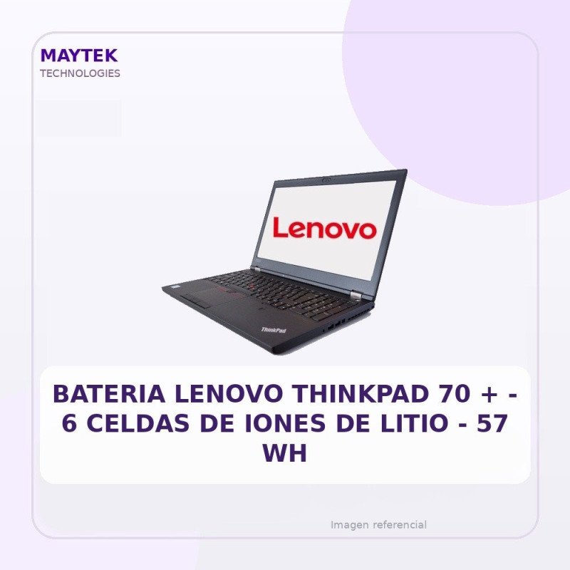 Bateria Lenovo Thinkpad 70 + | 6 Celdas de Iones de Litio | 57 WH