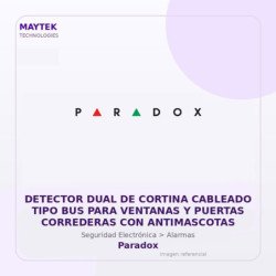 Paradox Detector Dual De Cortina Cableado Tipo Bus Para Ventanas Y Puertas Correderas Con Antimascotas