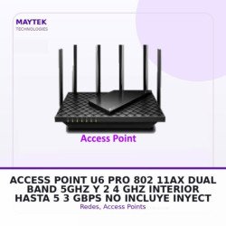 Access Point U6-pro 802.11ax, Dual Band, 5GHZ Y 2.4 GHZ, Interior Hasta 5.3 Gbps No Incluye Inyector POE