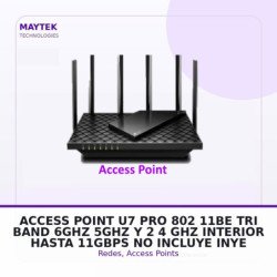 Access Point U7-pro 802.11be, Tri Band 6ghz, 5GHZ Y 2.4 GHZ, Interior Hasta 11gbps No Incluye Inyector POE