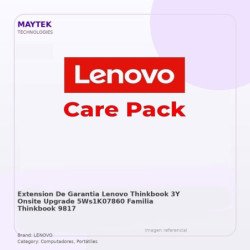 Extension de Garantia Lenovo ThinkBook 3Y Onsite upgrade 5WS1K07860 (Familia ThinkBook)