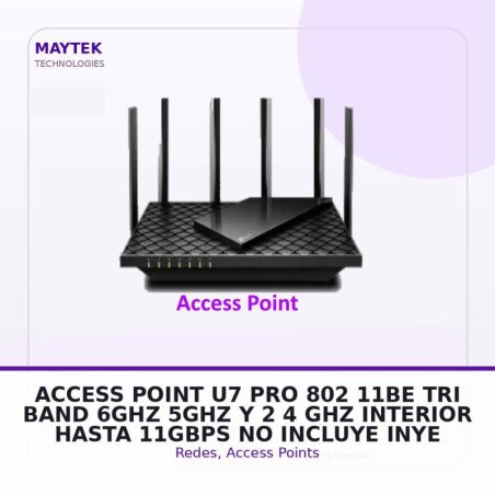 Access Point U7-pro 802.11be, Tri Band 6ghz, 5GHZ Y 2.4 GHZ, Interior Hasta 11gbps No Incluye Inyector POE