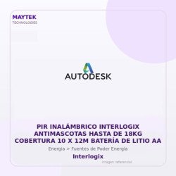 Gvs Security Pir Inalámbrico Interlogix Antimascotas Hasta De 18Kg Cobertura 10 X 12M Batería De Litio Aa