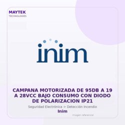Inim Campana Motorizada de 95DB a 19 a 28VCC BAJO Consumo con Diodo de Polarizacion IP21