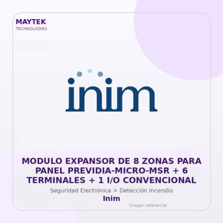 Inim Modulo Expansor de 8 Zonas para Panel PREVIDIA-MICRO-MSR + 6 Terminales + 1 I/O Convencional