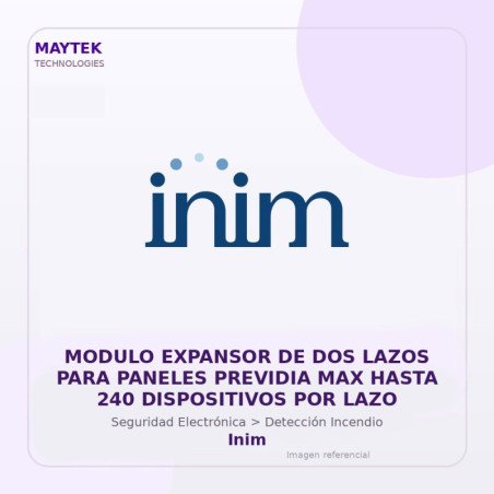 Inim Modulo Expansor de DOS Lazos para Paneles Previdia MAX Hasta 240 Dispositivos por LAZO