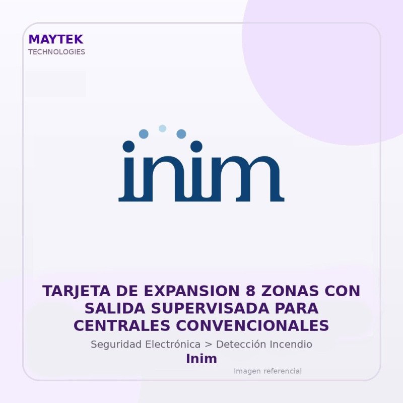 Inim Tarjeta de Expansion 8 Zonas con Salida Supervisada para Centrales Convencionales