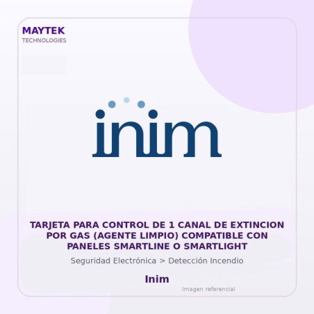 Inim Tarjeta para Control de 1 Canal de Extincion por GAS (agente Limpio) Compatible con Paneles Smartline O Smartlight