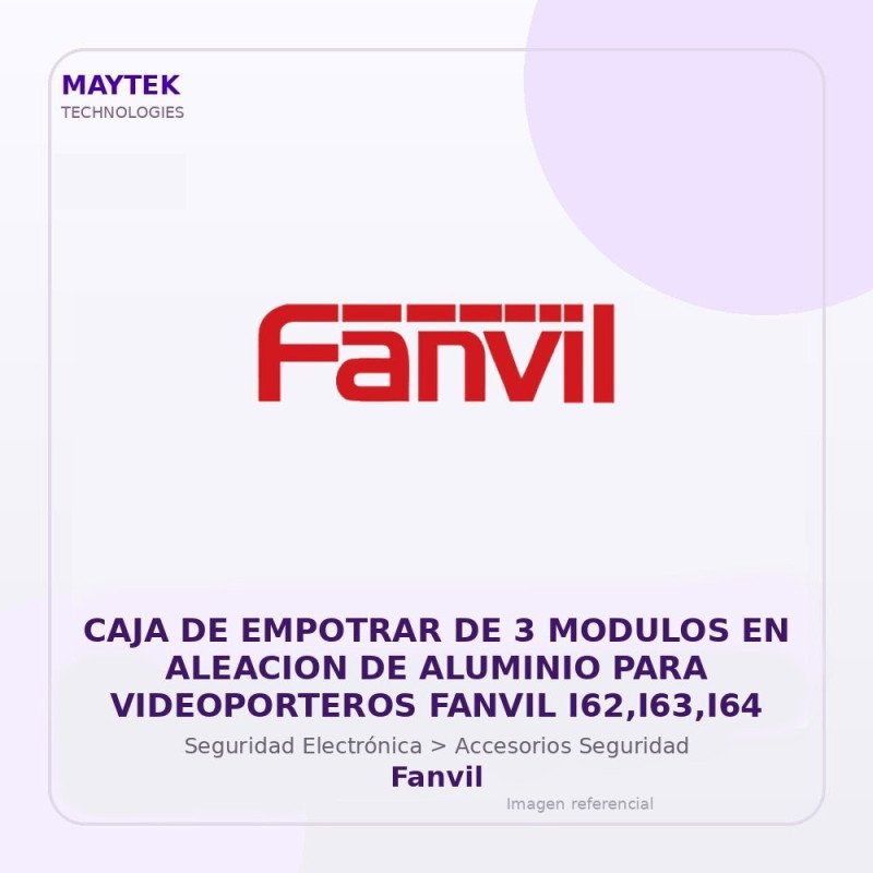 Fanvil CAJA de Empotrar de 3 Modulos en Aleacion de Aluminio para Videoporteros Fanvil I62,I63,I64