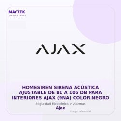 Gvs Security Homesiren Sirena Acústica Ajustable De 81 A 105 Db Para Interiores Ajax (9Na) Color Negro