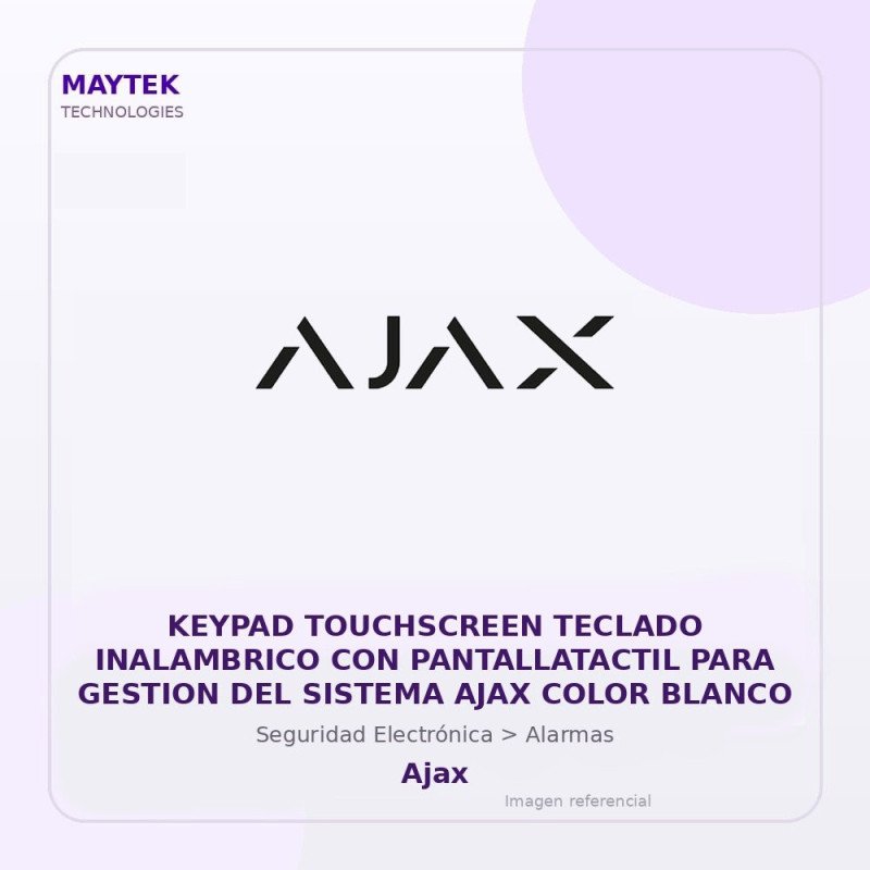 Gvs Security Keypad Touchscreen Teclado Inalambrico Con Pantallatactil Para Gestion Del Sistema Ajax Color Blanco