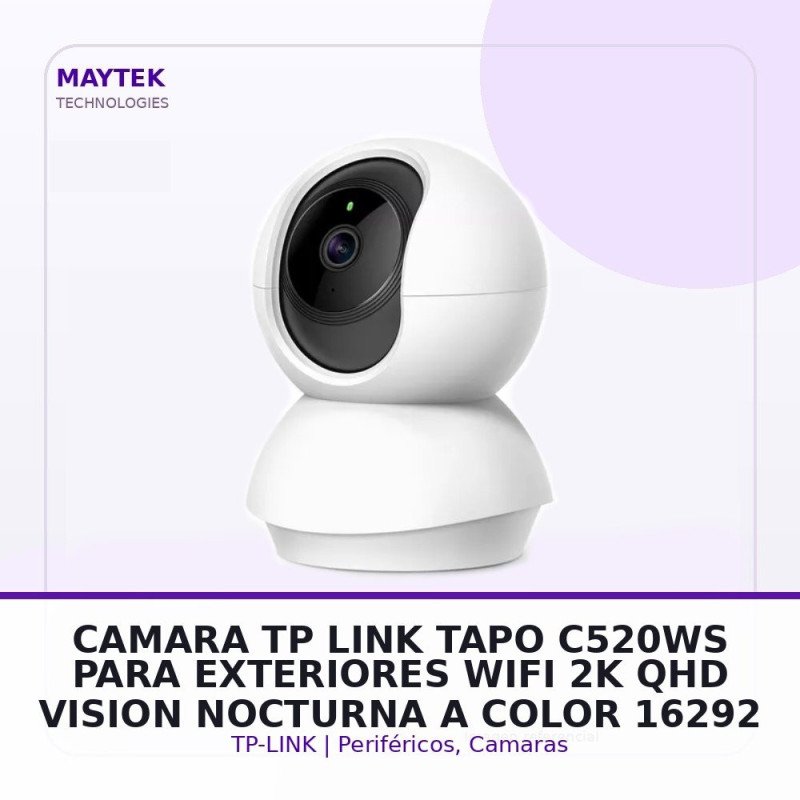 Tp-link Camara Tp-link Tapo C520ws Para Exteriores WIFI 2K Qhd Vision Nocturna A Color