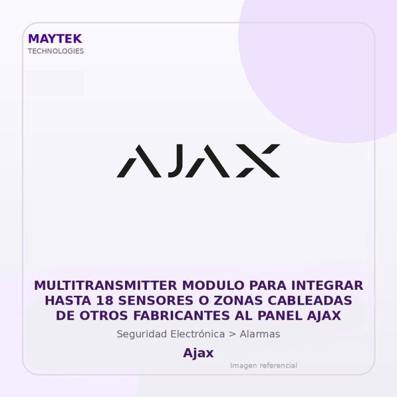 Gvs Security Multitransmitter Modulo Para Integrar Hasta 18 Sensores O Zonas Cableadas De Otros Fabricantes Al Panel Ajax