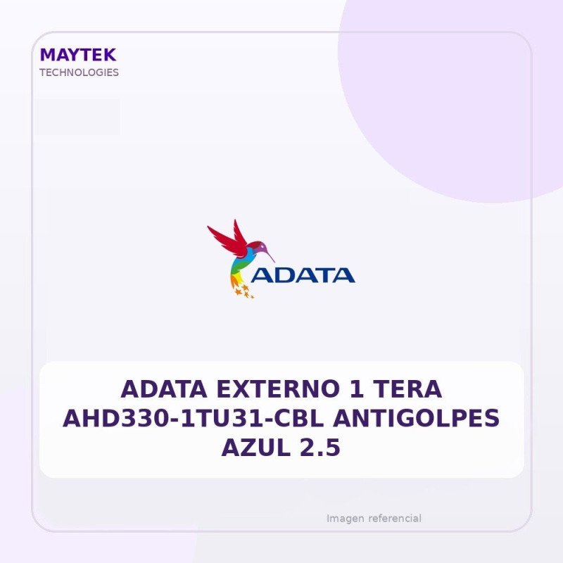 Adata Externo 1 Tera Ahd330-1tu31-cbl Antigolpes Azul 2.5