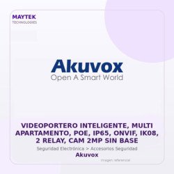 Akuvox Videoportero Inteligente, Multi Apartamento, POE, Ip65, Onvif, Ik08, 2 Relay, Cam 2Mp Sin Base
