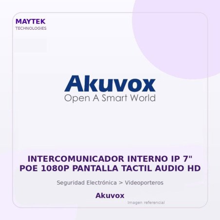Akuvox Intercomunicador Interno Ip 7" POE 1080P Pantalla Tactil Audio Hd
