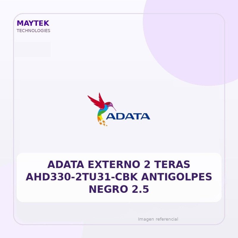 Adata Externo 2 Teras Ahd330-2tu31-cbk Antigolpes Negro 2.5