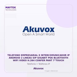 Akuvox Telefono Empresarial E Intercomunicador Ip Android 2 Lineas Sip Gigabit POE Bluetooth WiFi Video H.264 Confer Pant 7"Tou