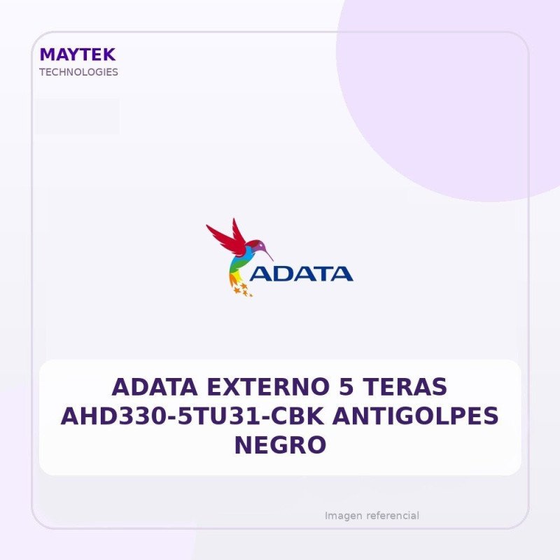 Adata Externo 5 Teras Ahd330-5tu31-cbk Antigolpes Negro