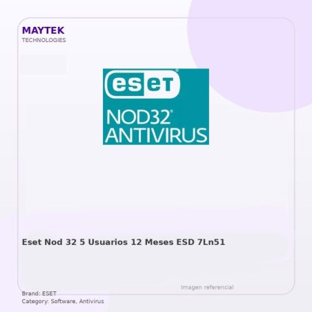ESET NOD 32 | 5 Usuarios | 12 Meses | ESD