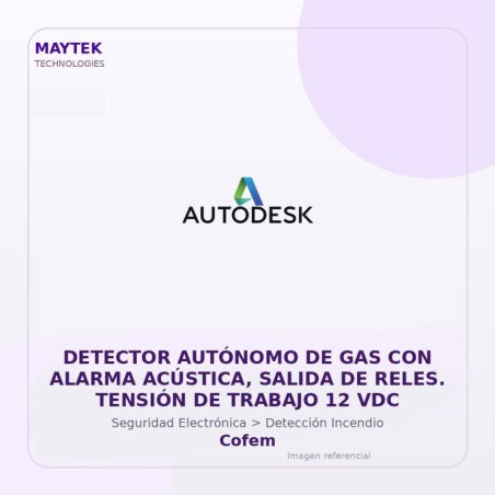 Gvs Security Detector Autónomo De Gas Con Alarma Acústica, Salida De Reles. Tensión De Trabajo 12 Vdc
