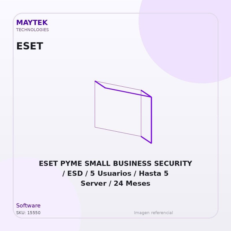 ESET PYME SMALL BUSINESS SECURITY / ESD / 5 Usuarios / Hasta 5 Server / 24 Meses