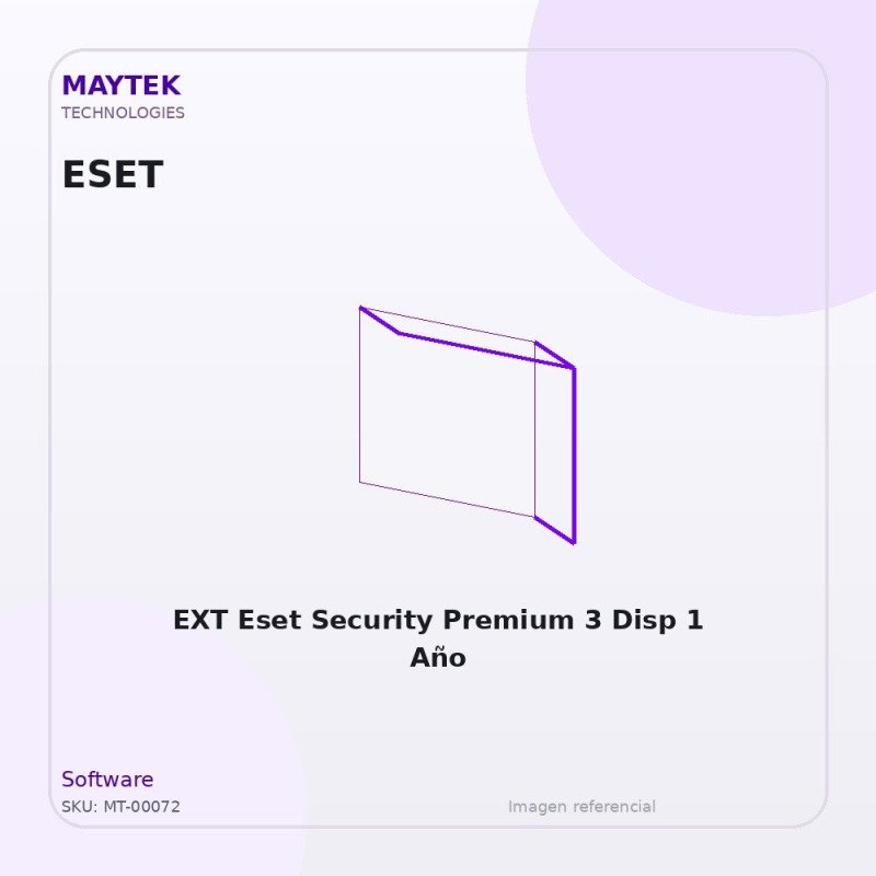EXT Eset Security Premium 3 Disp 1 Año $